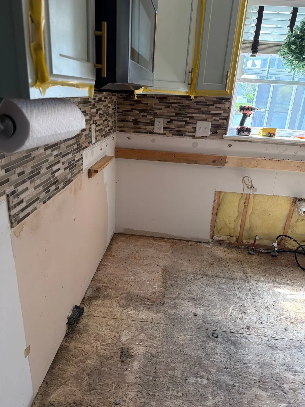 Containment setup for mold remediation in Mud Creek home